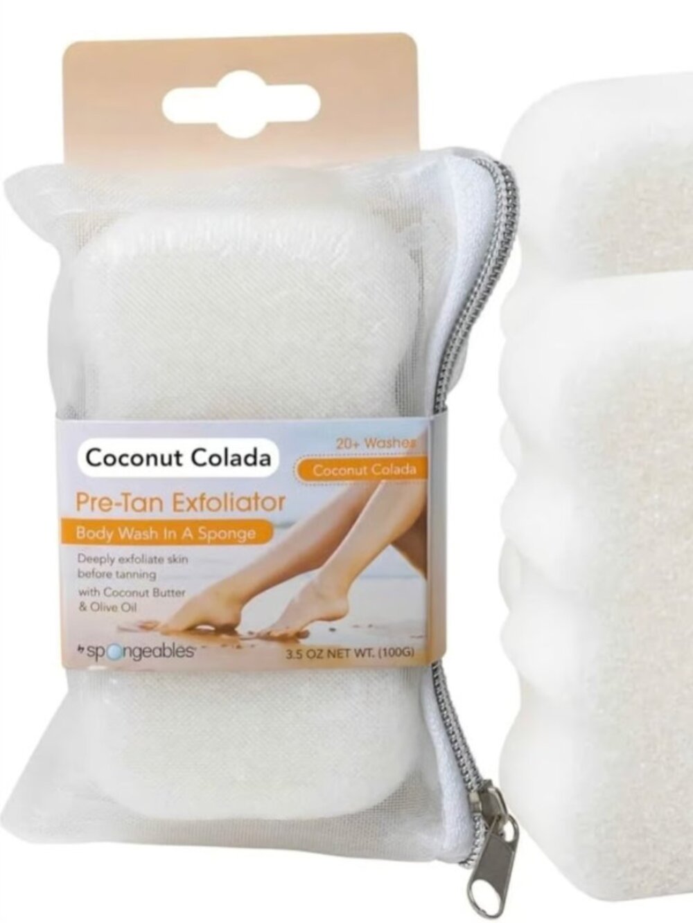 Pre-Tan Exfoliator, Body Wash in a Sponge